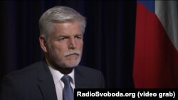 Президент Чехії Петр Павел у студії Радіо Свобода у Празі. 14 червня 2023 року