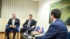 Kosovo: DAS Gabriel Escobar, EU envoy Miroslav Lajcak and Kosovo PM Albin Kurti on June 5, 2023. 