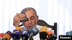 Armenia -- Head of the Armenian Police Alik Sargsian at a press conference, 21 August, 2009