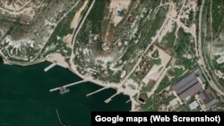 Нафтобаза Чорноморського флоту РФ у Севастополі, скриншот супутникової карти Google