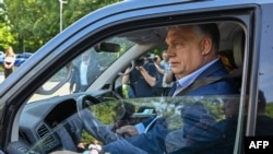 Orbán Viktor miután szavazott a 2024. június 9-én tartott választáson