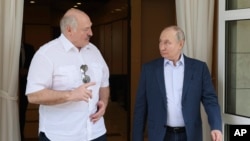 Predsednici Belorusije i Rusije, Aleksandar Lukašenko i Vladimir Putin, Soči, 9. jun 2023.