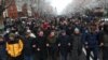 Armenia -- Opposition supporters demonstrate in Yerevan to demand Prime Minister Nikol Pashinian's resignation, February 2021.