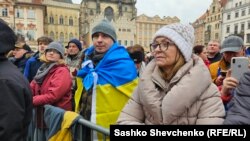 Акция в поддержку Украины в Праге