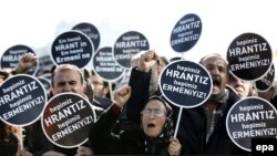 В Стамбуле отмечают очередную годовщину убийства Гранта Динка, 19 января 2015 г.