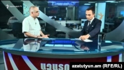 Зампред АНК Левон Зурабян в студии Азатутюн ТВ, Ереван, 16 августа 2018 г.