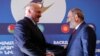 ARMENIA -- Belarusian President Alyaksandr Lukashenka (L) is welcomed by Armenia's Prime Minister Nikol Pashinian ahead of a meeting of the Supreme Eurasian Economic Council in Yerevan, October 1, 2019